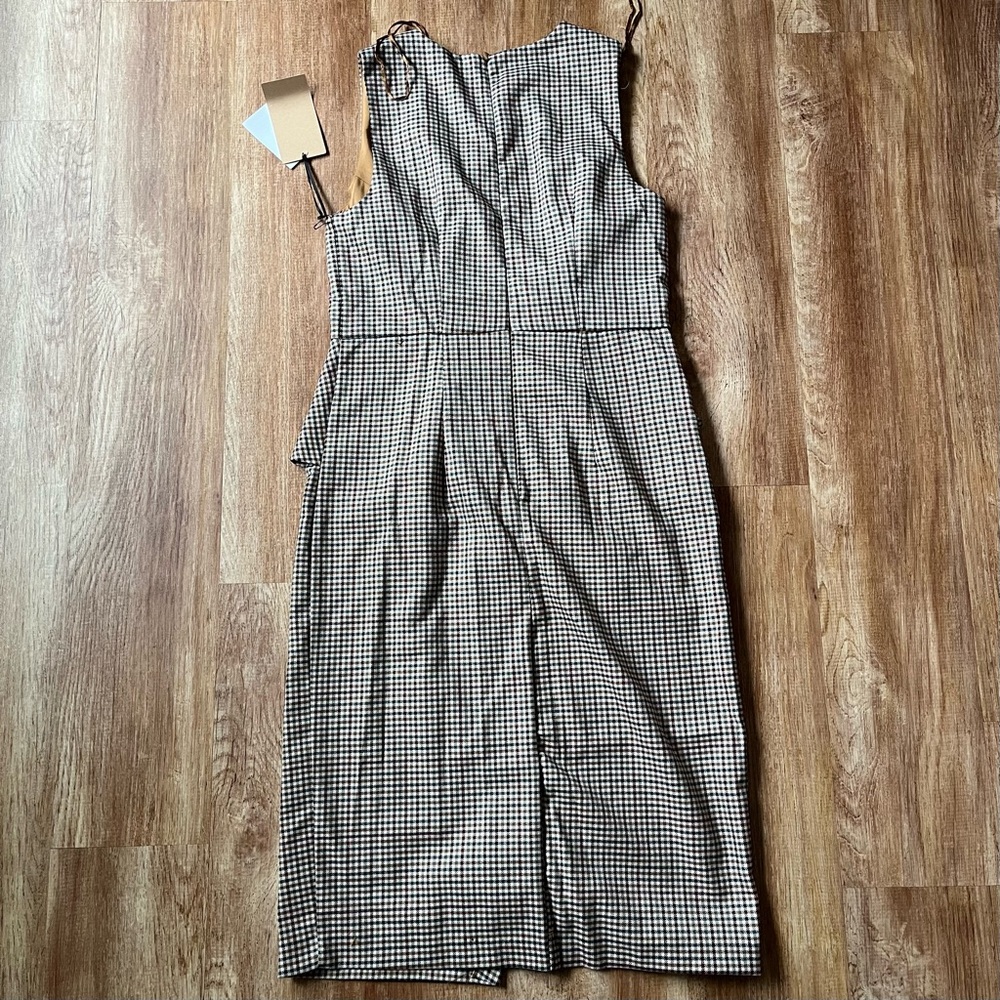NWT Halogen Houndstooth Check Cap Sleeve Ruffle Hem Dress Size XS - Picture 5 of 7